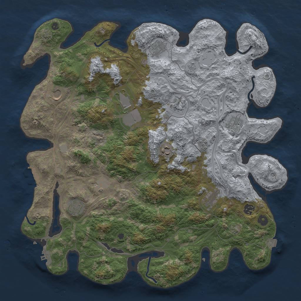 Rust Map: Procedural Map, Size: 4300, Seed: 16880648, 19 Monuments