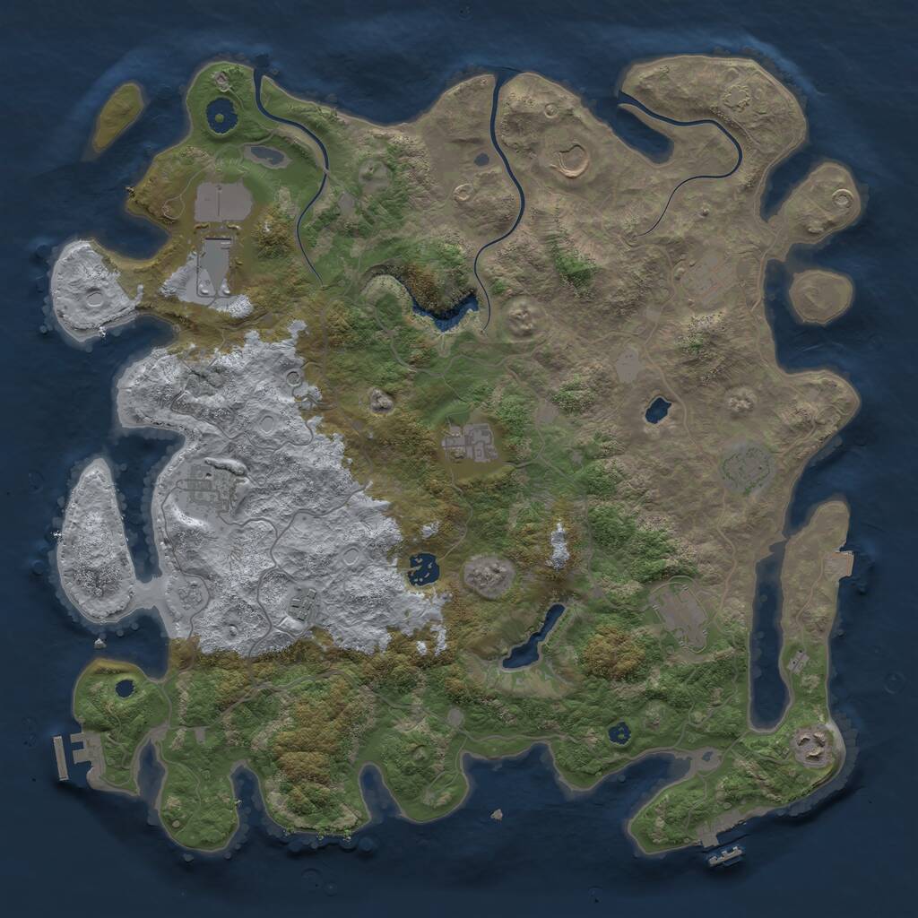 Rust Map: Procedural Map, Size: 4200, Seed: 40217, 16 Monuments