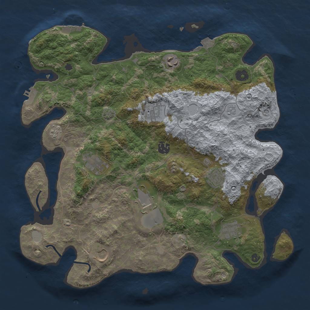Rust Map: Procedural Map, Size: 3750, Seed: 29644330, 17 Monuments
