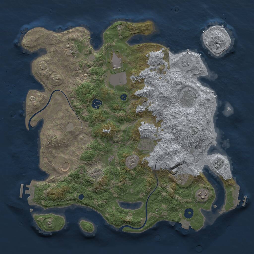 Rust Map: Procedural Map, Size: 3800, Seed: 71421294, 15 Monuments