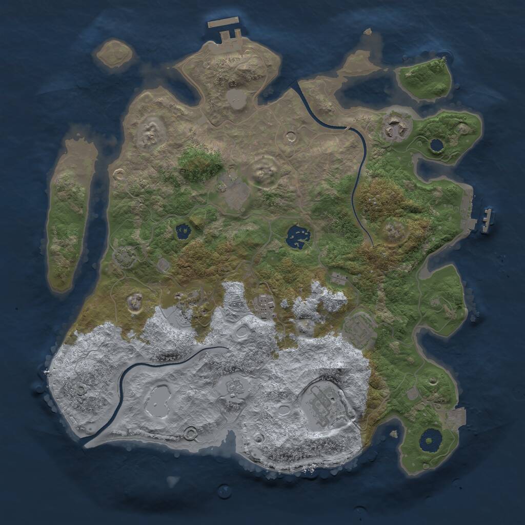 Rust Map: Procedural Map, Size: 3400, Seed: 44881394, 13 Monuments