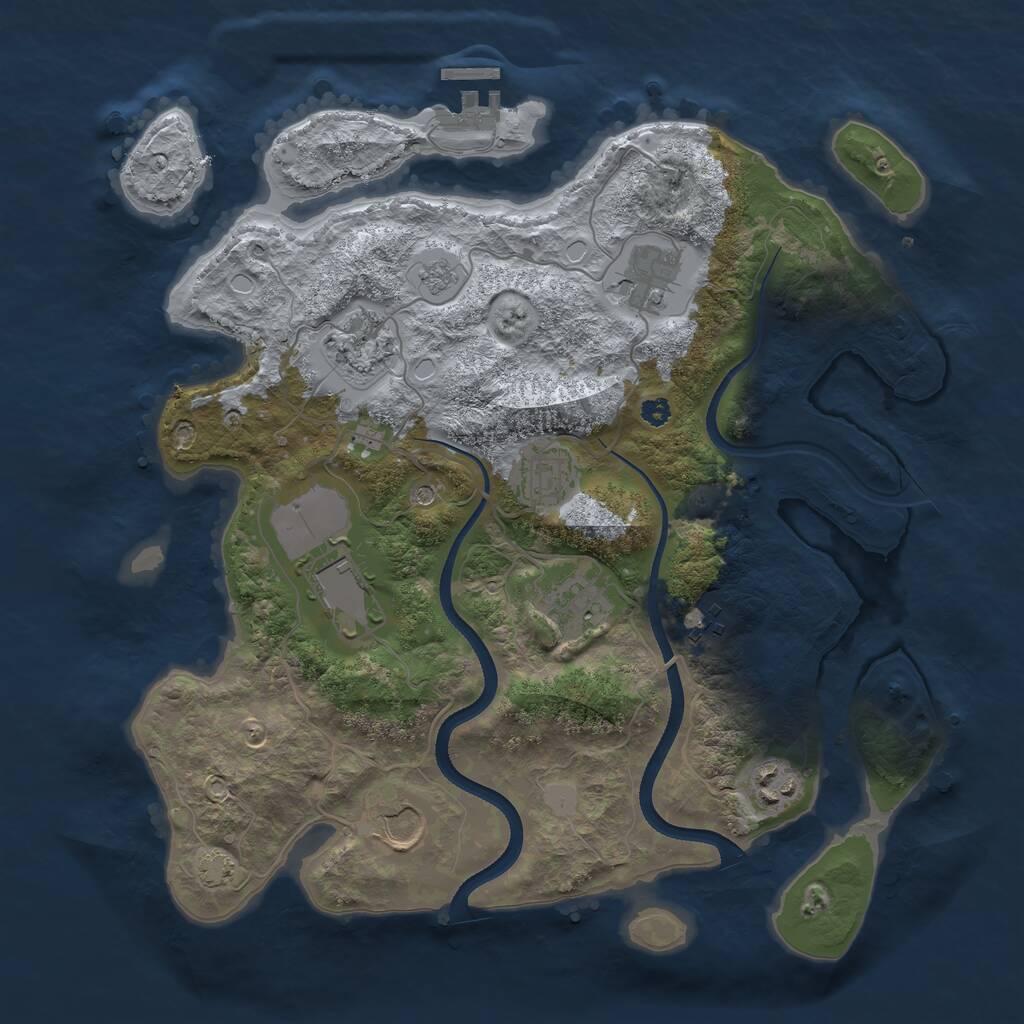 Rust Map: Procedural Map, Size: 3500, Seed: 59817099, 13 Monuments