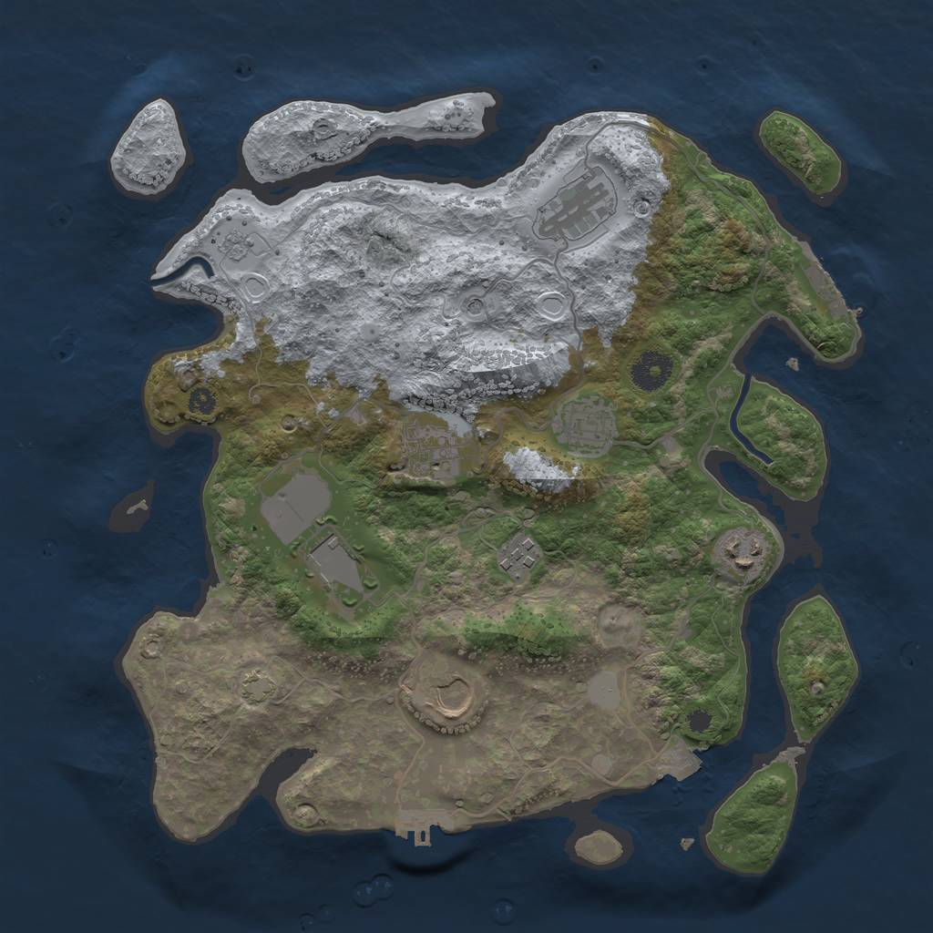 Rust Map: Procedural Map, Size: 3500, Seed: 59817099, 15 Monuments