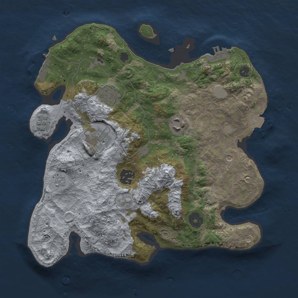 Rust Map: Procedural Map, Size: 3000, Seed: 1794872094, 13 Monuments
