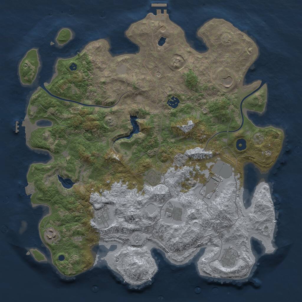 Rust Map: Procedural Map, Size: 4000, Seed: 254233883, 15 Monuments