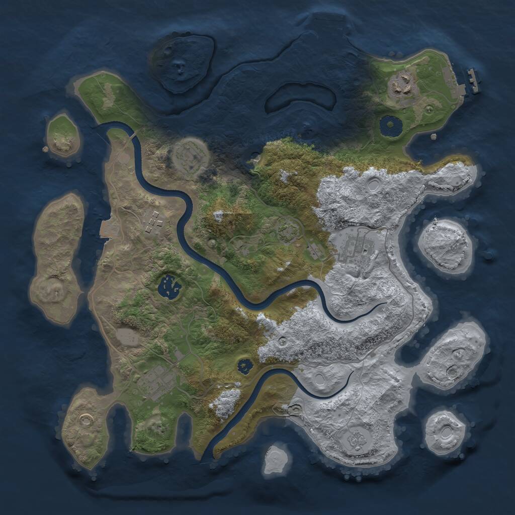 Rust Map: Procedural Map, Size: 3400, Seed: 89905829, 12 Monuments