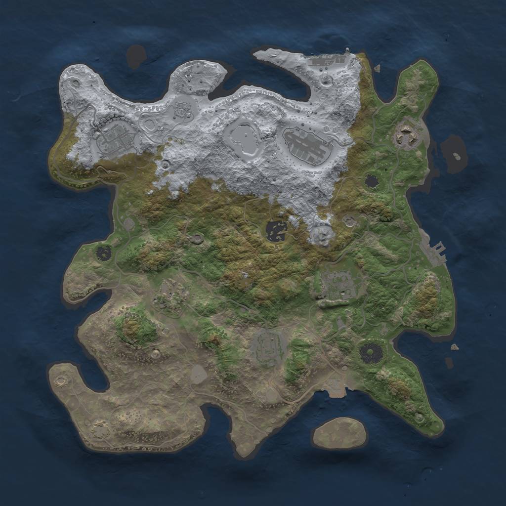 Rust Map: Procedural Map, Size: 3400, Seed: 84044691, 15 Monuments