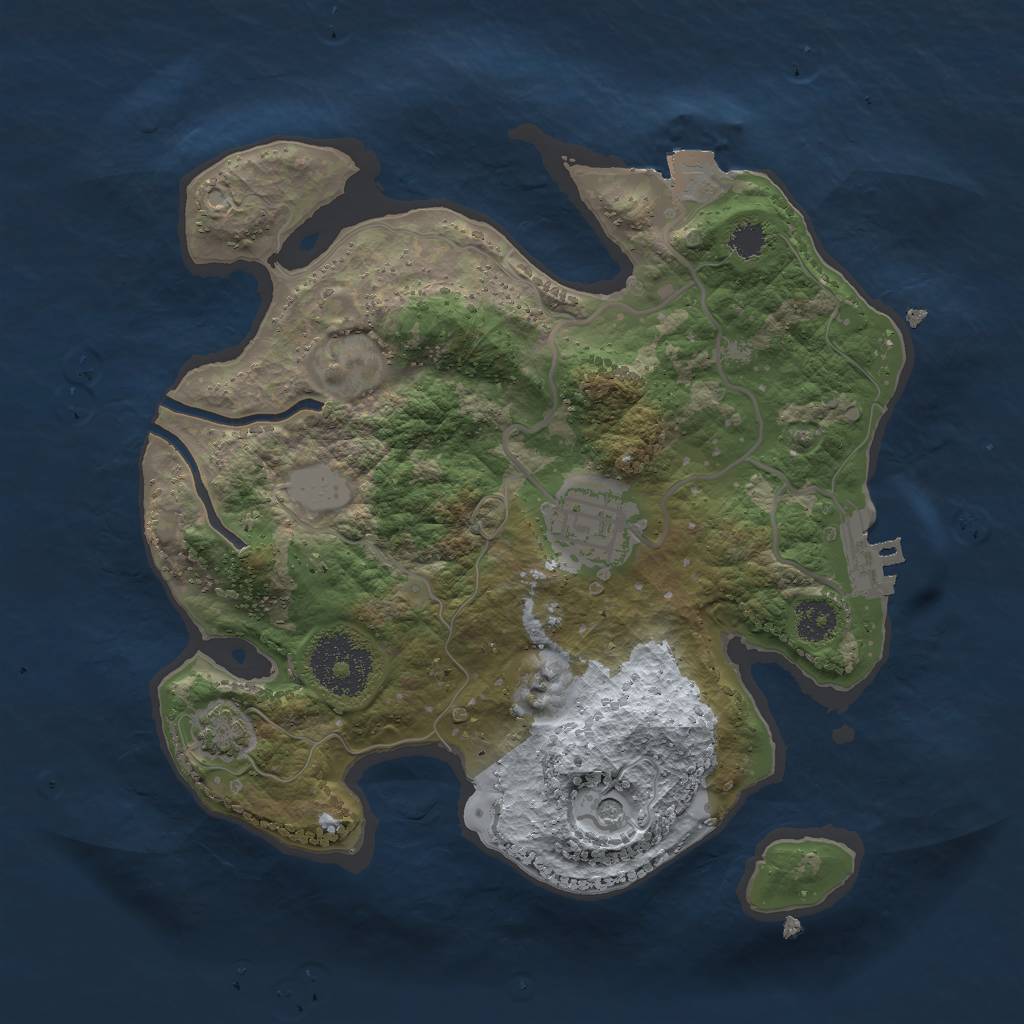 Rust Map: Procedural Map, Size: 2500, Seed: 1321365489, 7 Monuments