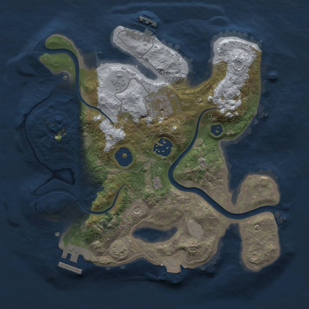 Rust Map: Procedural Map, Size: 2600, Seed: 5498432, 8 Monuments