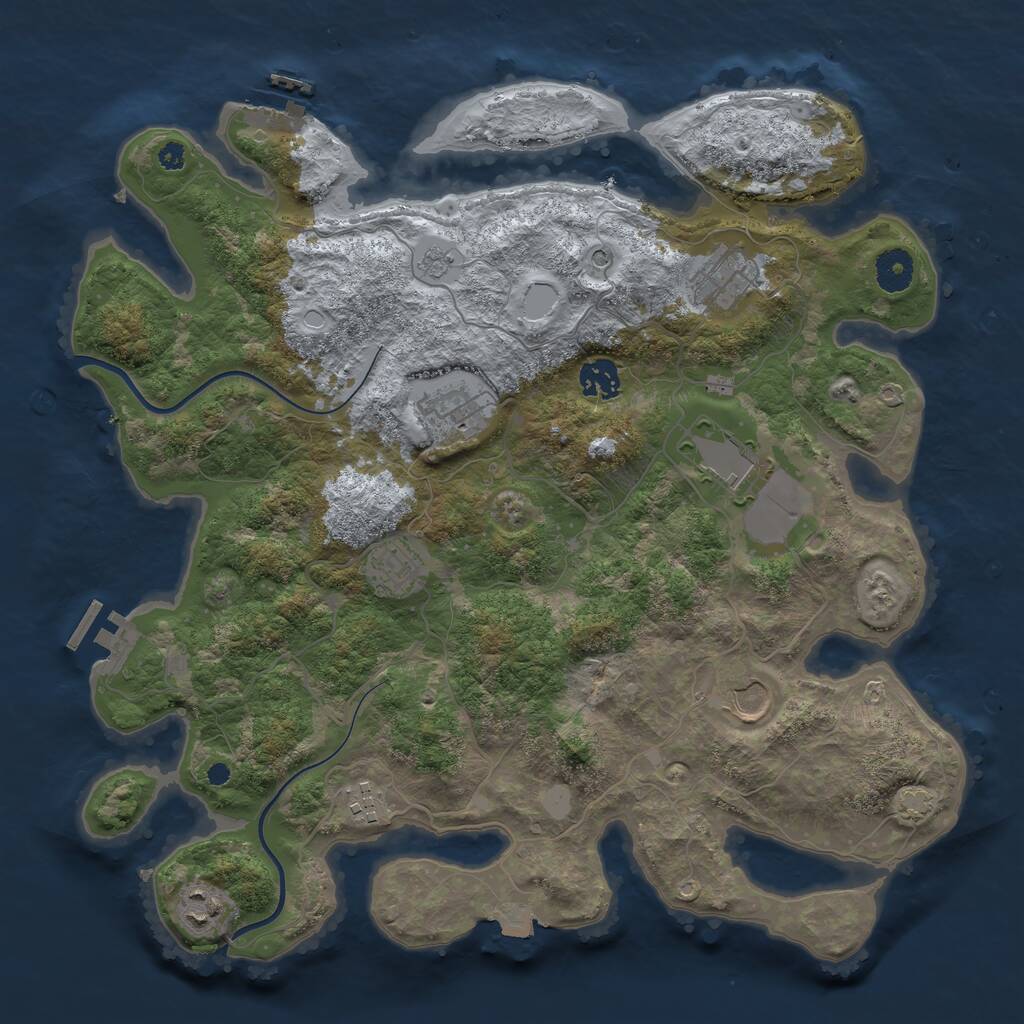 Rust Map: Procedural Map, Size: 3750, Seed: 42742072, 14 Monuments
