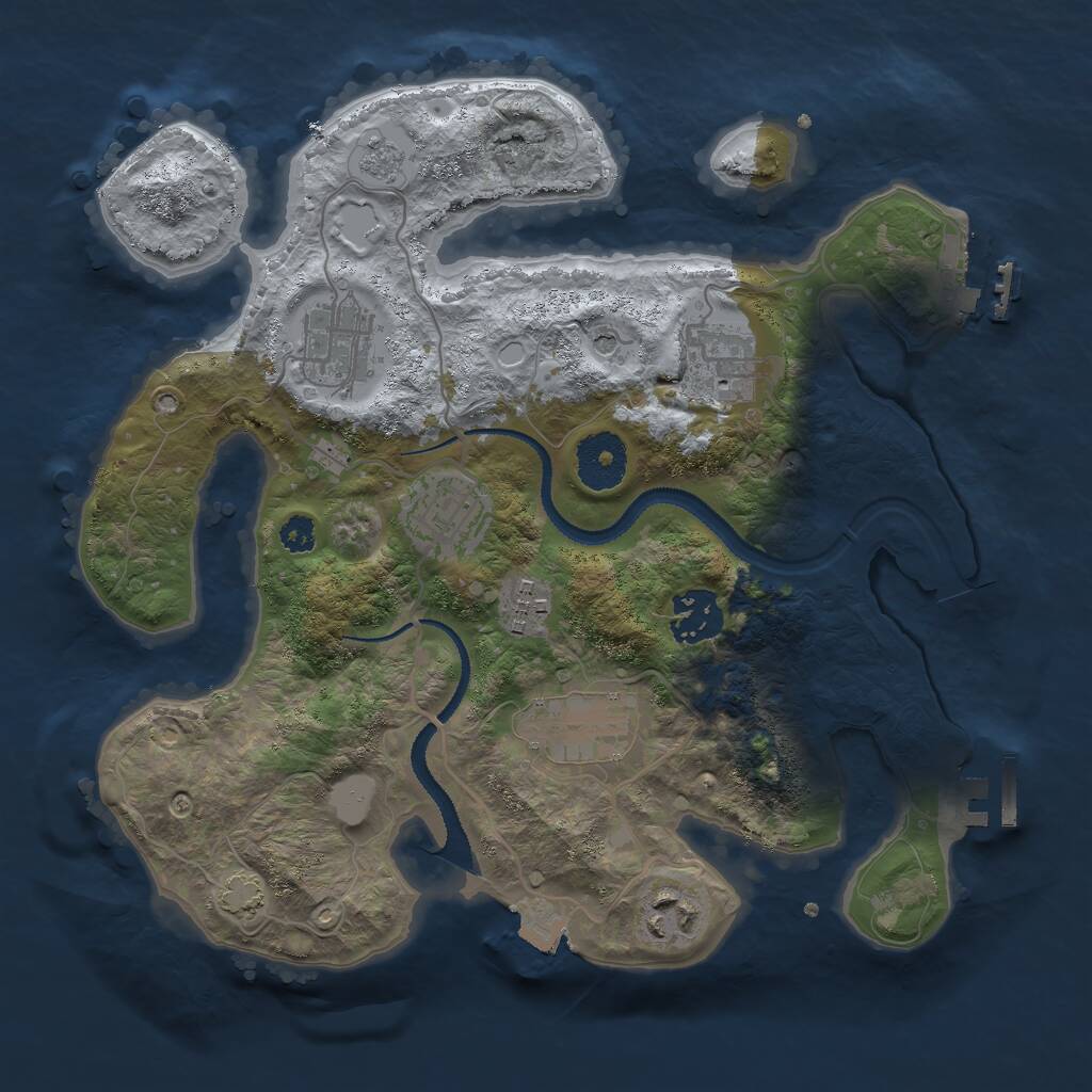 Rust Map: Procedural Map, Size: 3000, Seed: 656244173, 13 Monuments