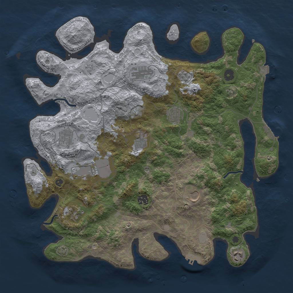 Rust Map: Procedural Map, Size: 4000, Seed: 79108548, 18 Monuments