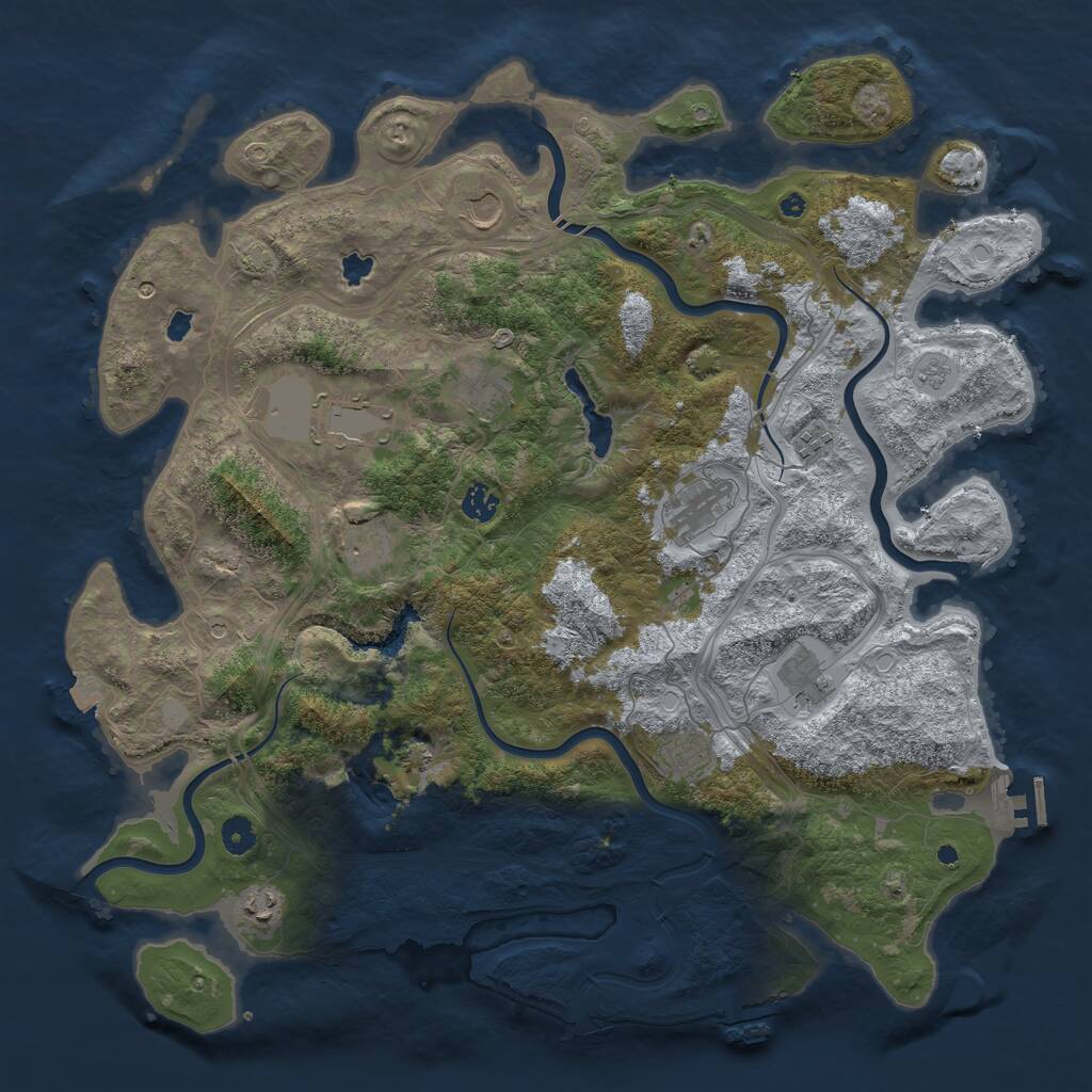 Rust Map: Procedural Map, Size: 4500, Seed: 102020, 16 Monuments