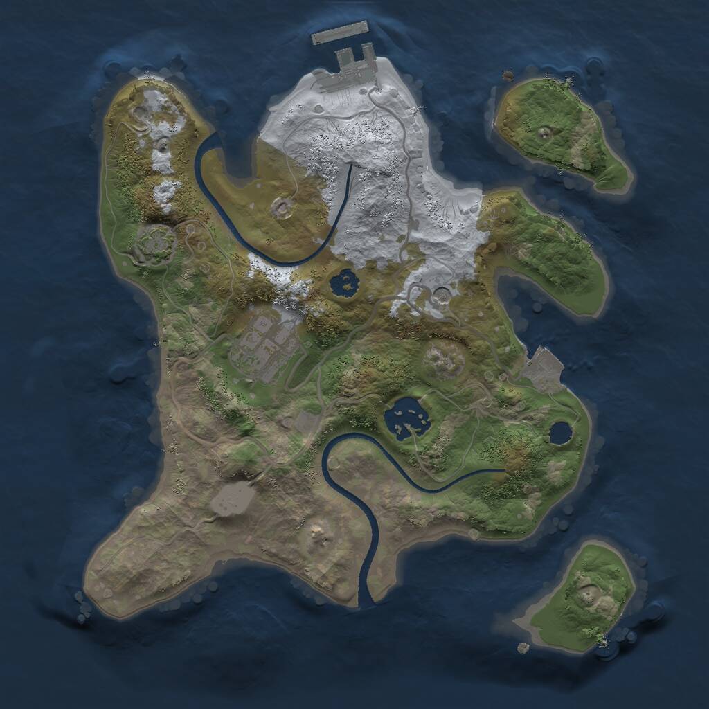 Rust Map: Procedural Map, Size: 2500, Seed: 1891000981, 6 Monuments
