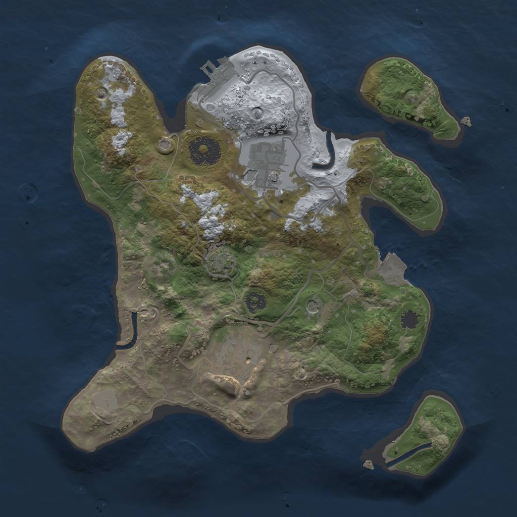 Rust Map: Procedural Map, Size: 2500, Seed: 1891000981, 8 Monuments