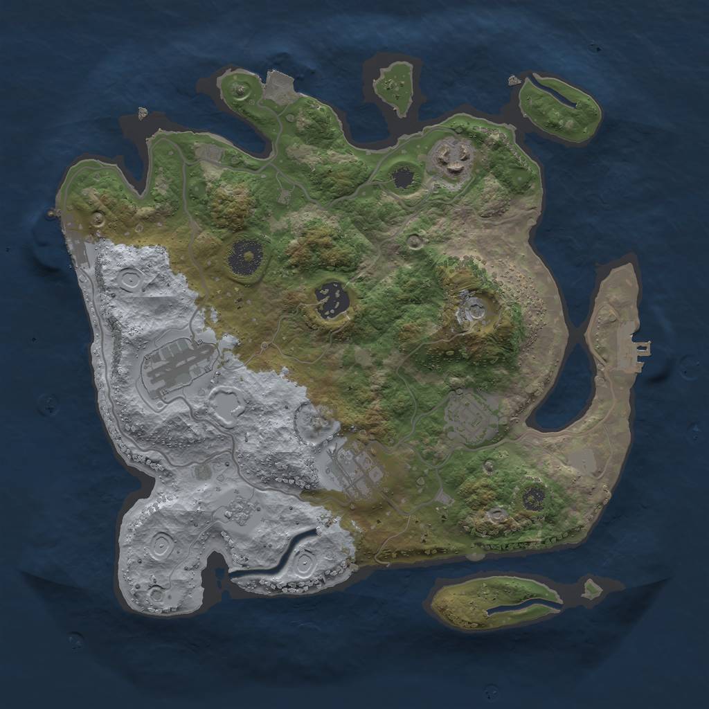 Rust Map: Procedural Map, Size: 3000, Seed: 1487777254, 12 Monuments