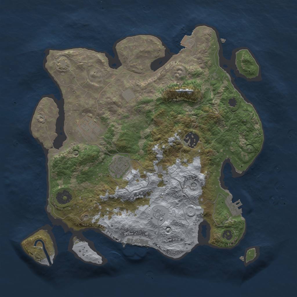 Rust Map: Procedural Map, Size: 3000, Seed: 766912546, 11 Monuments