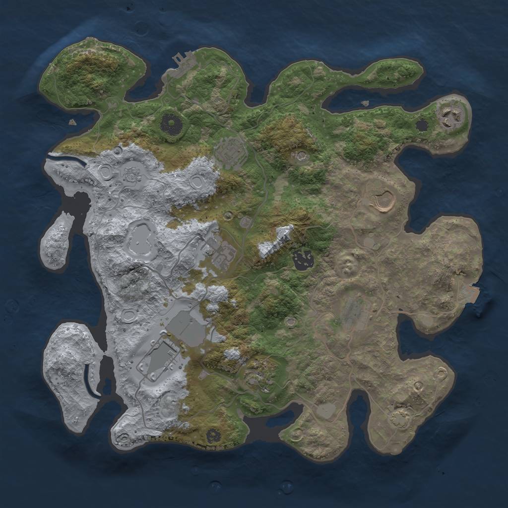 Rust Map: Procedural Map, Size: 3500, Seed: 1872865631, 15 Monuments