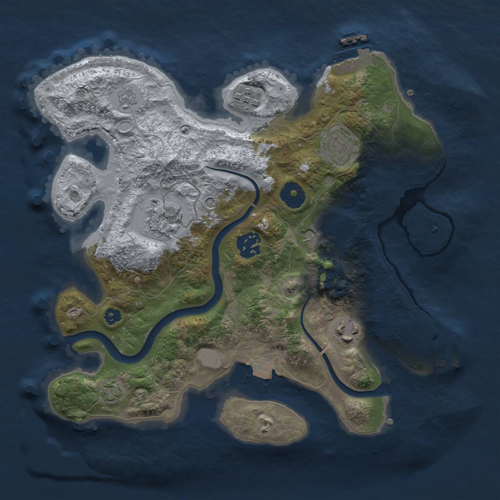 Rust Map: Procedural Map, Size: 3000, Seed: 114633854, 12 Monuments
