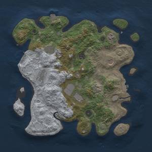 Thumbnail Rust Map: Procedural Map, Size: 3500, Seed: 2197442, 14 Monuments