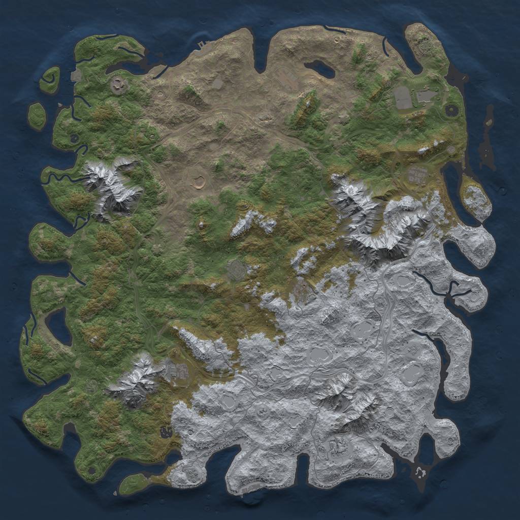 Rust Map: Procedural Map, Size: 6000, Seed: 891373182, 19 Monuments