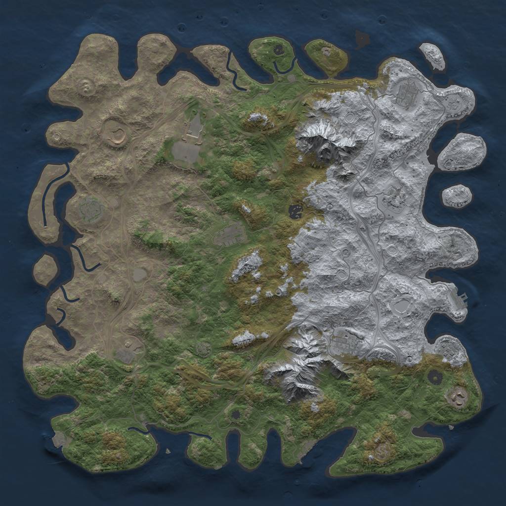 Rust Map: Procedural Map, Size: 5000, Seed: 49127938, 19 Monuments