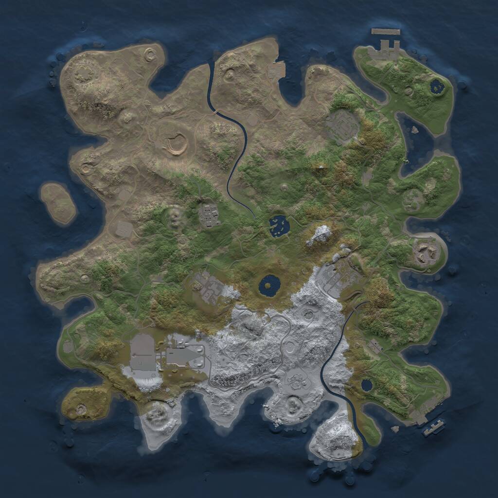 Rust Map: Procedural Map, Size: 3500, Seed: 103122, 14 Monuments