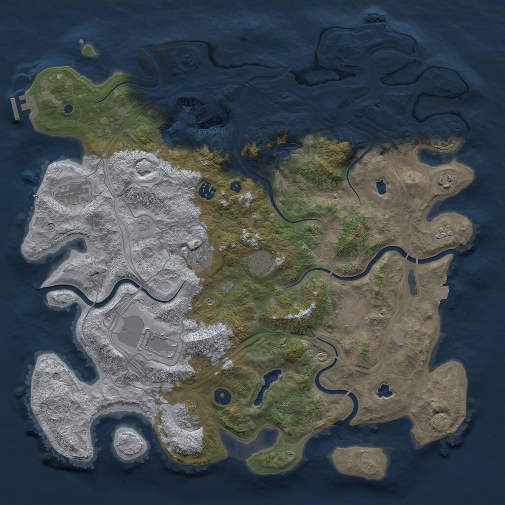 Rust Map: Procedural Map, Size: 4500, Seed: 61097254, 15 Monuments