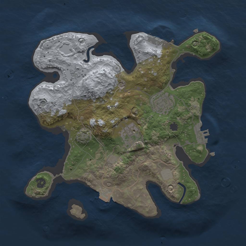 Rust Map: Procedural Map, Size: 2500, Seed: 1378027355, 10 Monuments