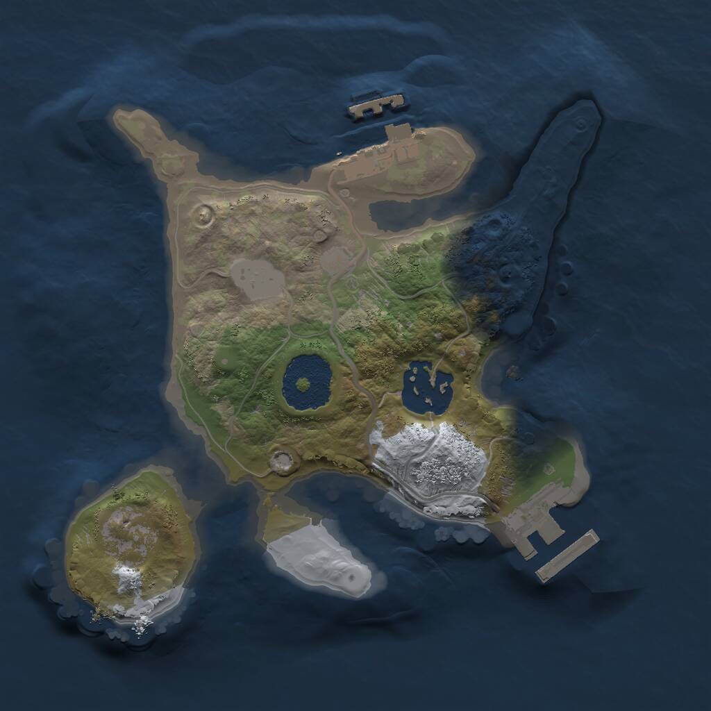 Rust Map: Procedural Map, Size: 2000, Seed: 766912546, 4 Monuments