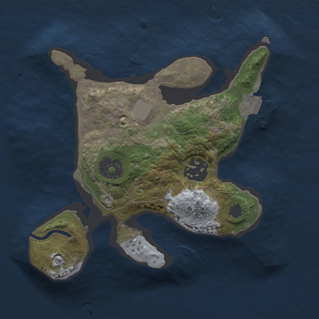 Rust Map: Procedural Map, Size: 2000, Seed: 766912546, 4 Monuments