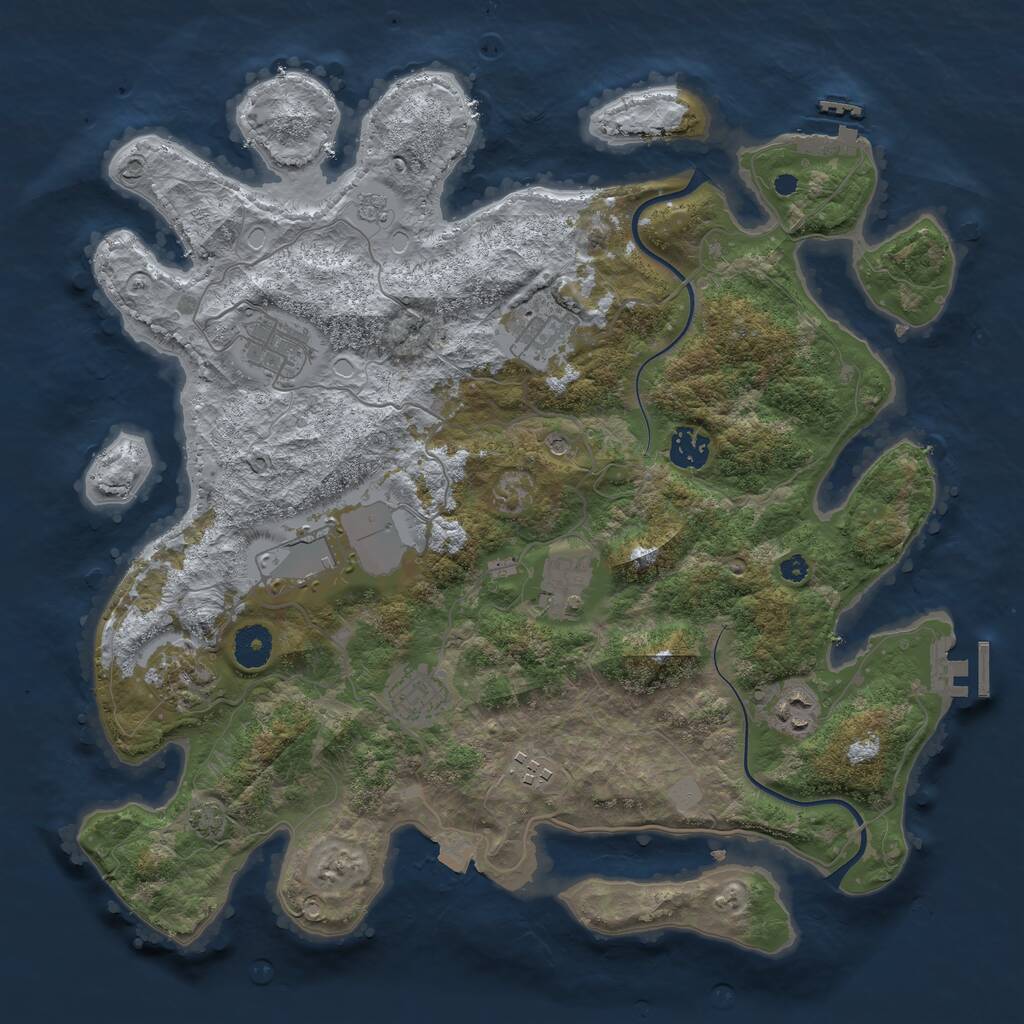 Rust Map: Procedural Map, Size: 3750, Seed: 274306206, 15 Monuments