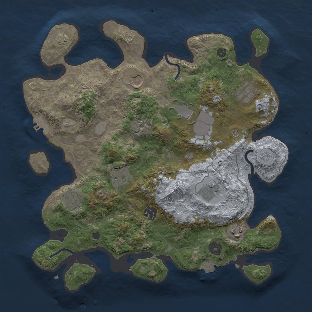 Rust Map: Procedural Map, Size: 3500, Seed: 2147481524, 15 Monuments