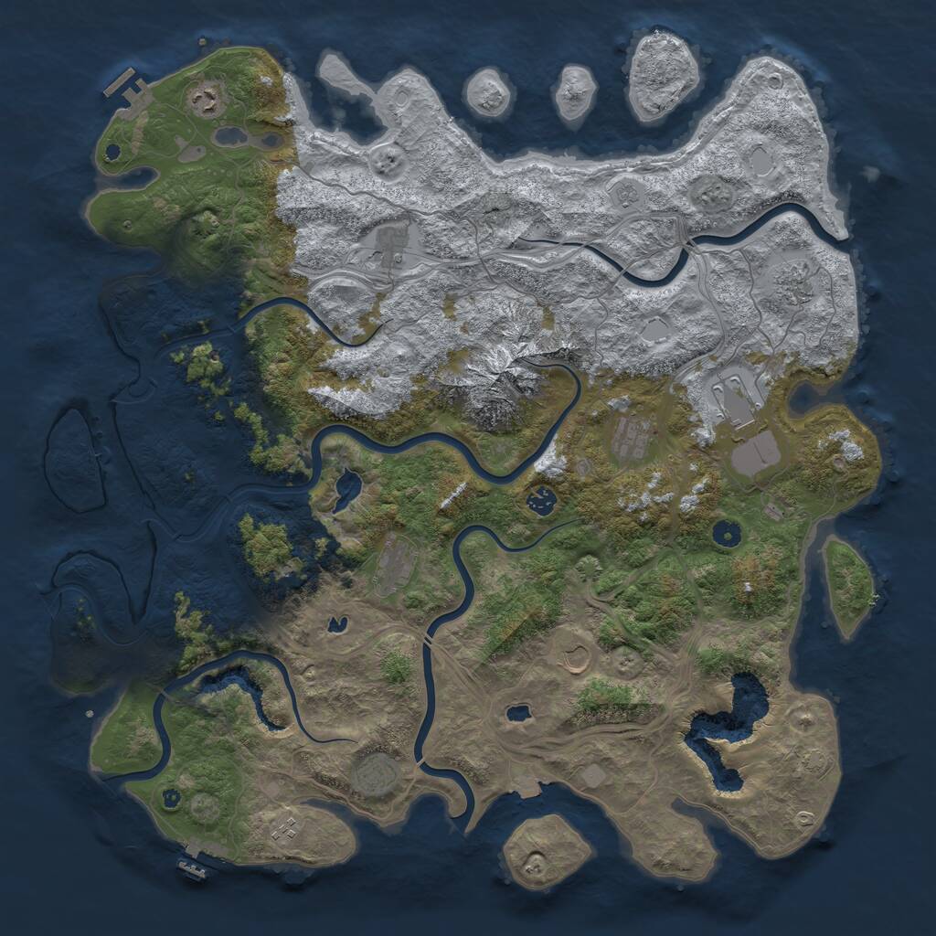 Rust Map: Procedural Map, Size: 5000, Seed: 615266834, 16 Monuments