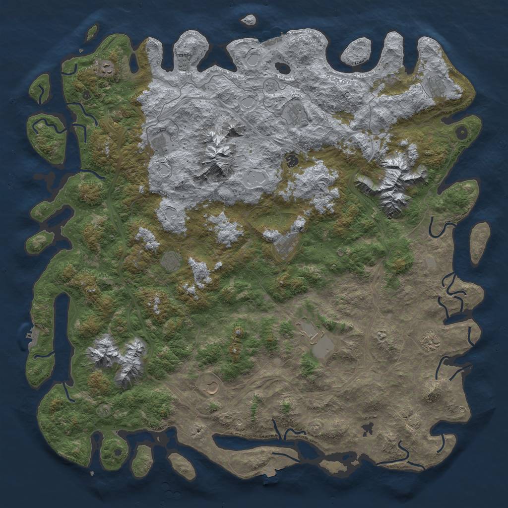 Rust Map: Procedural Map, Size: 6000, Seed: 92954892, 19 Monuments