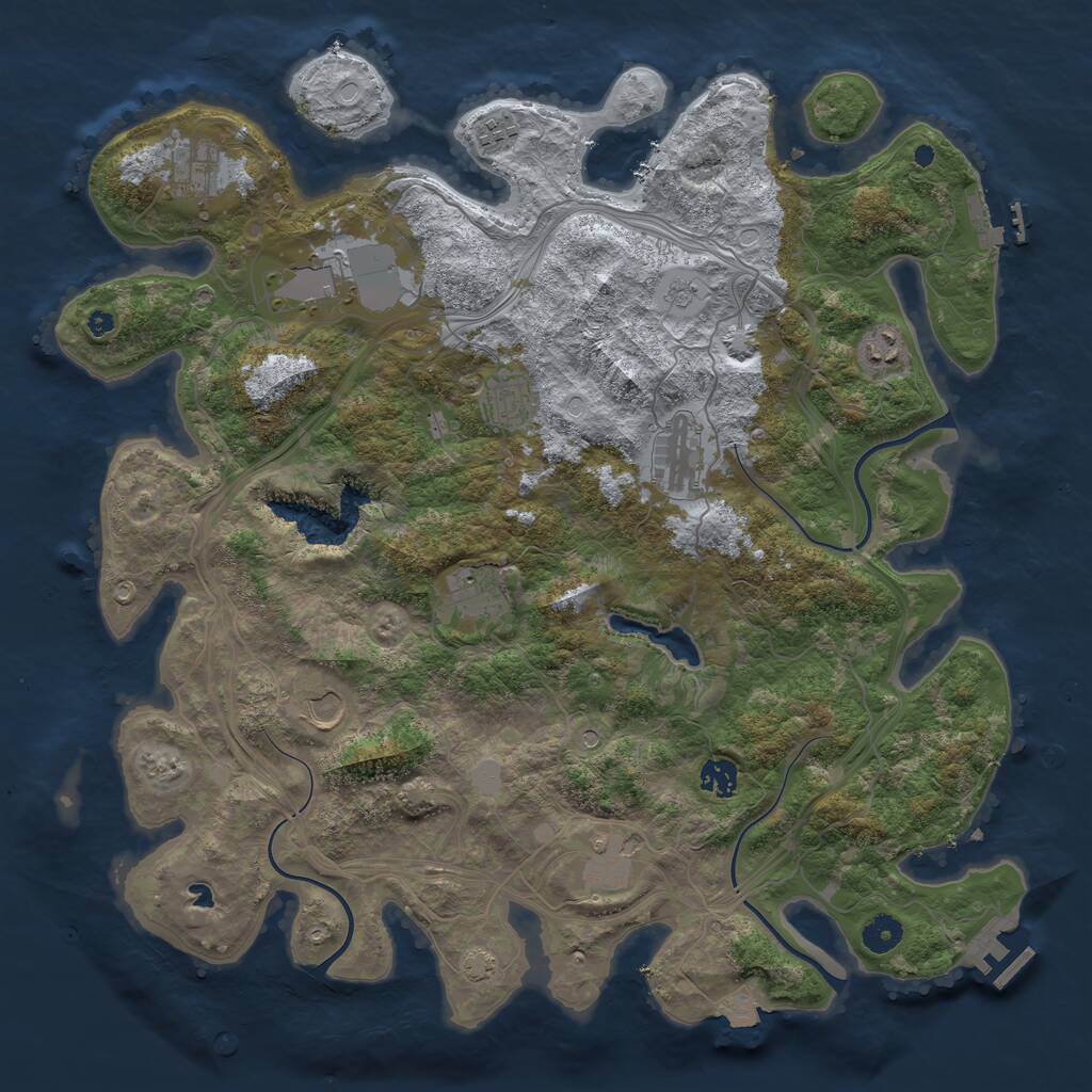 Rust Map: Procedural Map, Size: 4250, Seed: 30855, 16 Monuments