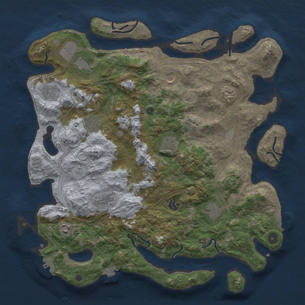 Rust Map: Procedural Map, Size: 4250, Seed: 97812725, 19 Monuments