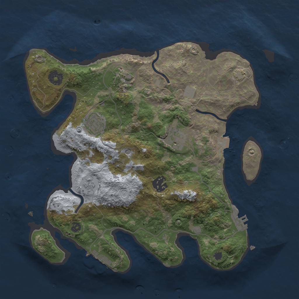 Rust Map: Procedural Map, Size: 3000, Seed: 1863703430, 12 Monuments