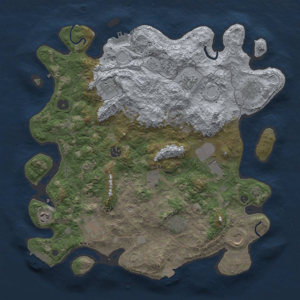 Rust Map: Procedural Map, Size: 4007, Seed: 13825, 19 Monuments
