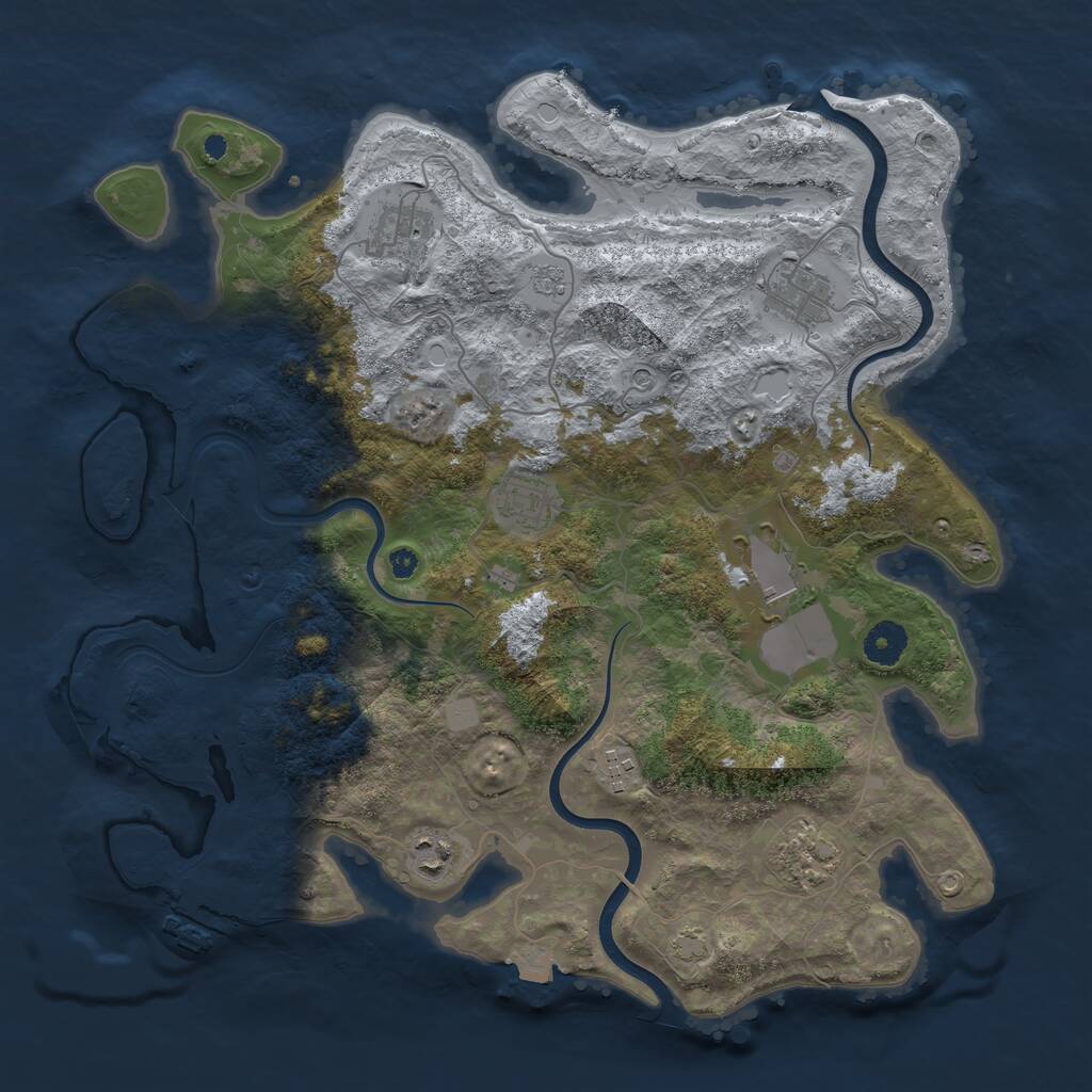 Rust Map: Procedural Map, Size: 3804, Seed: 44310881, 12 Monuments