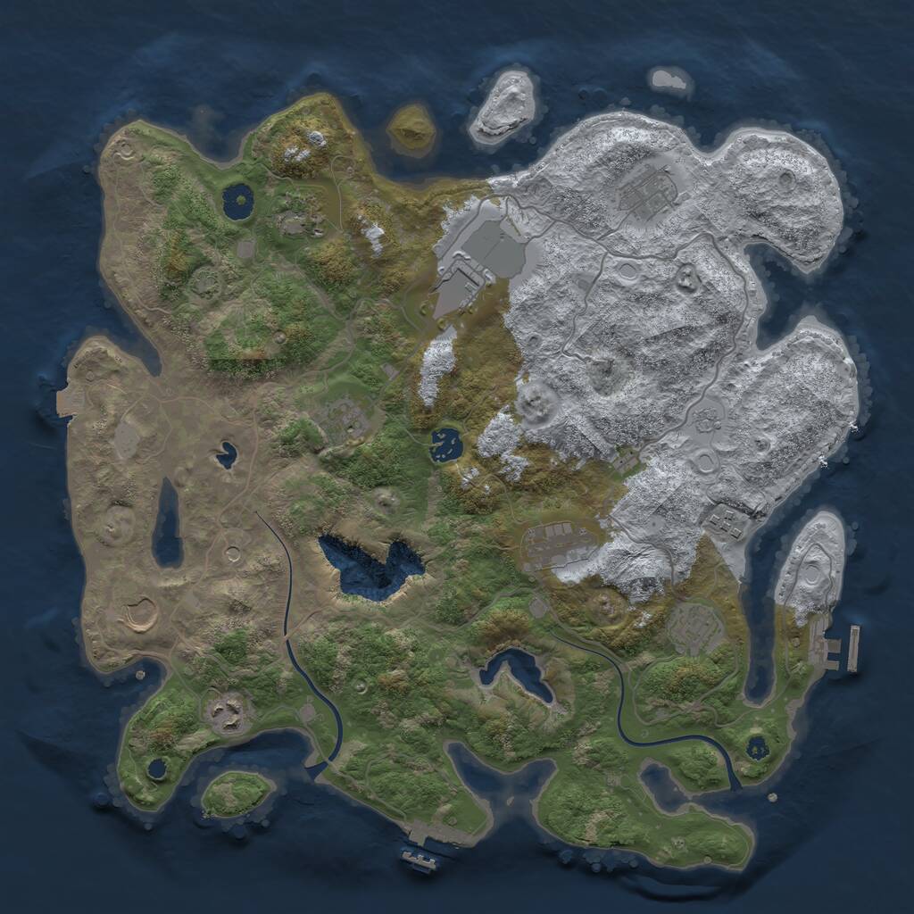 Rust Map: Procedural Map, Size: 4000, Seed: 274272319, 16 Monuments