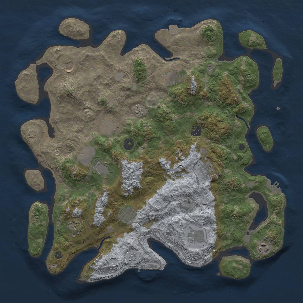 Rust Map: Procedural Map, Size: 4100, Seed: 87231857, 19 Monuments