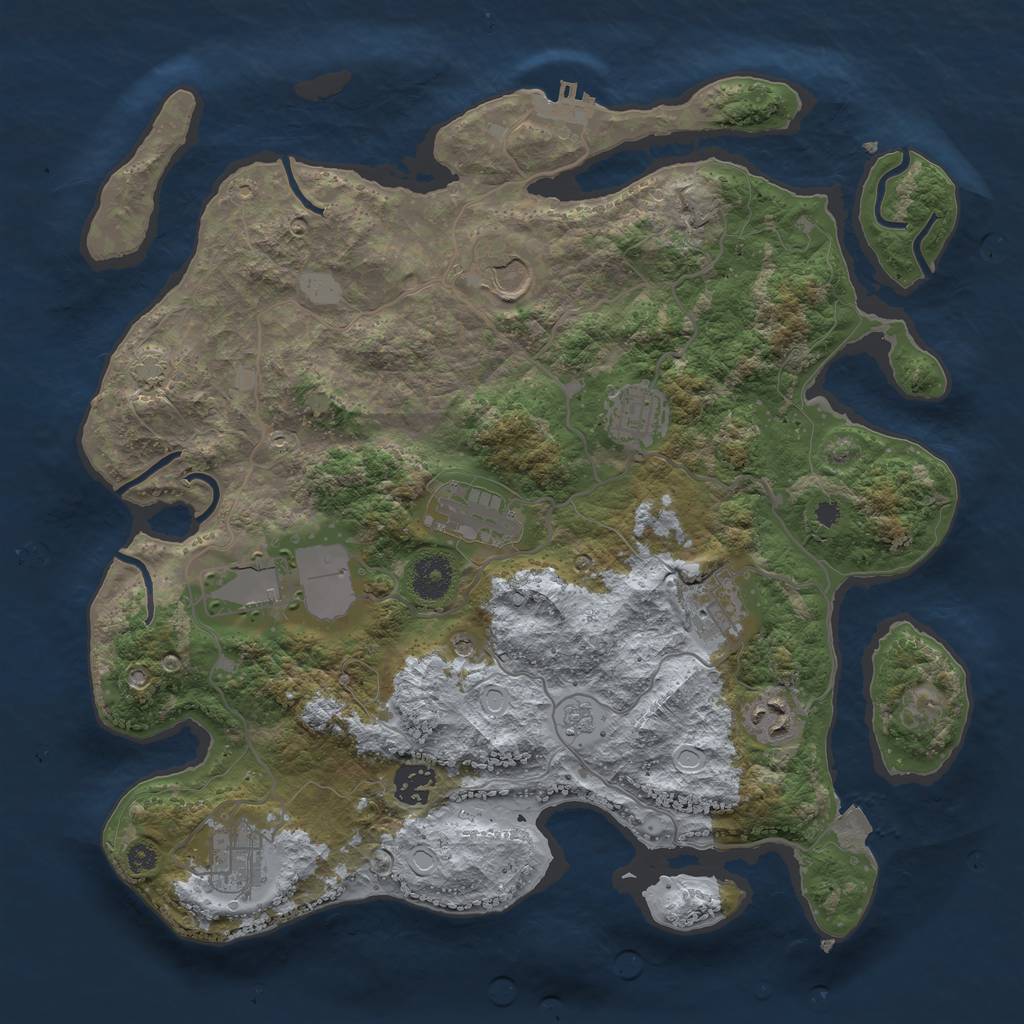 Rust Map: Procedural Map, Size: 3600, Seed: 507049908, 15 Monuments