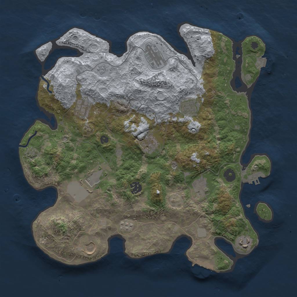 Rust Map: Procedural Map, Size: 3650, Seed: 31302627, 18 Monuments