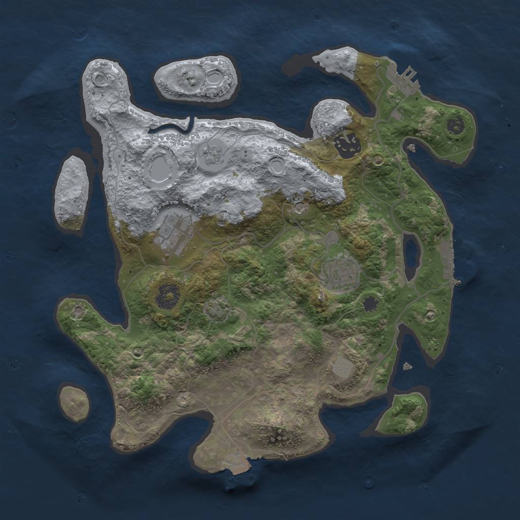 Rust Map: Procedural Map, Size: 3000, Seed: 711763, 11 Monuments