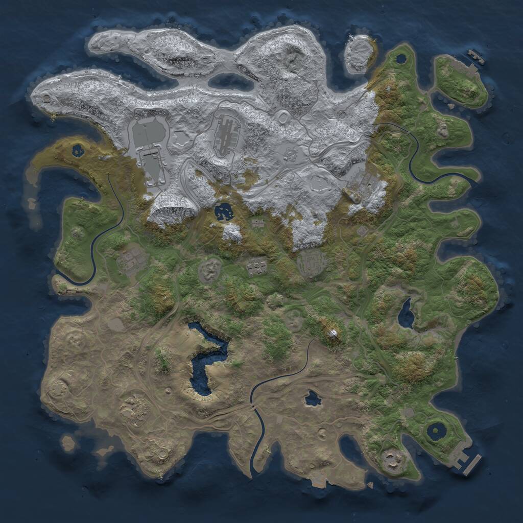 Rust Map: Procedural Map, Size: 4250, Seed: 10085, 15 Monuments