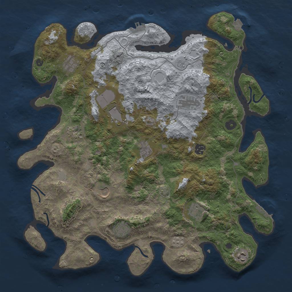 Rust Map: Procedural Map, Size: 4122, Seed: 111111, 19 Monuments