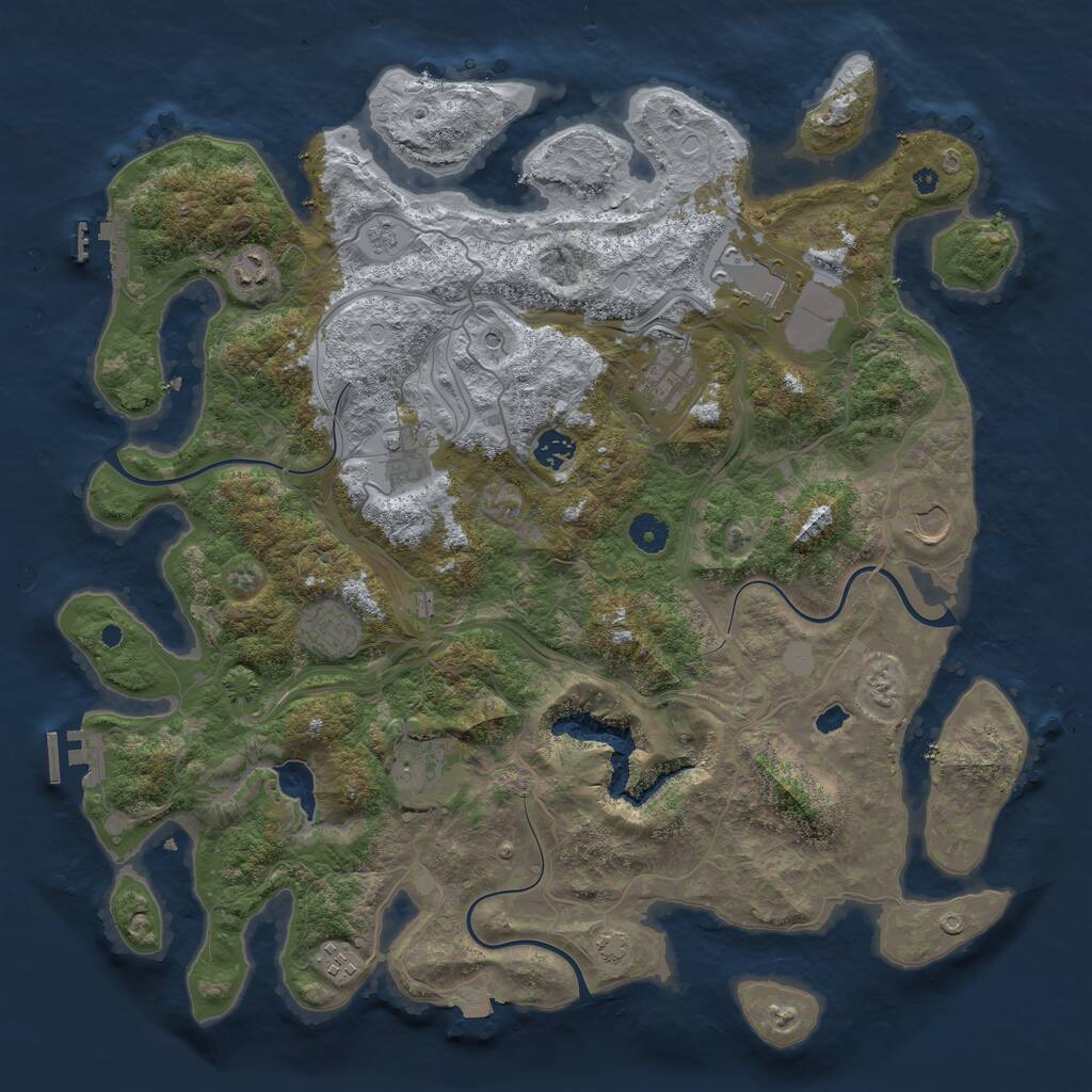 Rust Map: Procedural Map, Size: 4250, Seed: 47214593, 15 Monuments