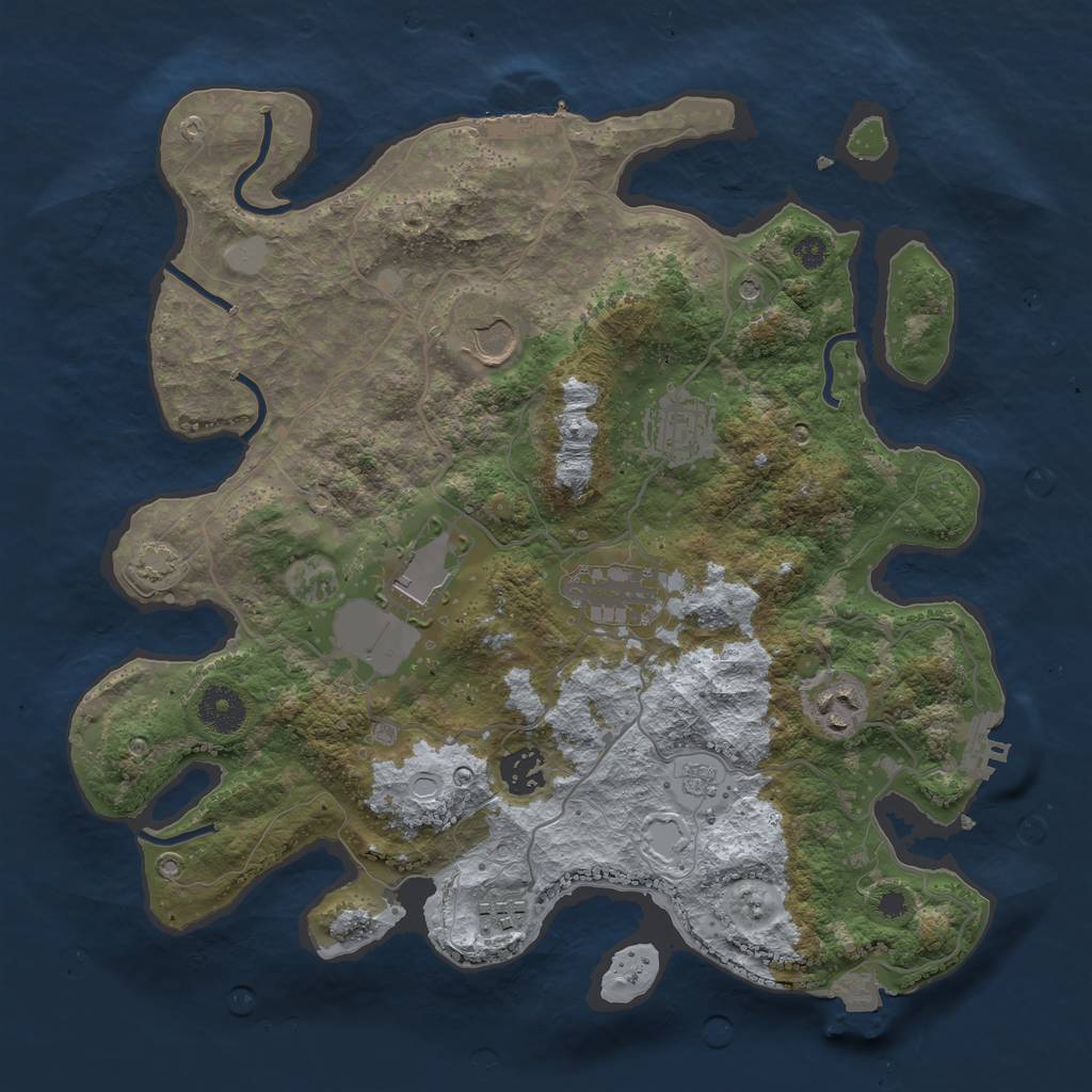 Rust Map: Procedural Map, Size: 3500, Seed: 79398470, 15 Monuments