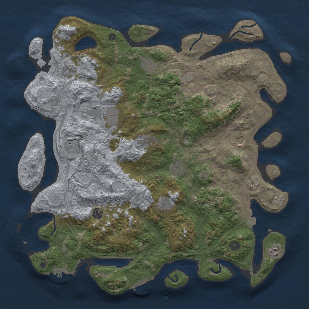 Rust Map: Procedural Map, Size: 4500, Seed: 1397027906, 19 Monuments